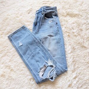 Tall American Eagle Outfitters Light Blue Straight Leg Jeans